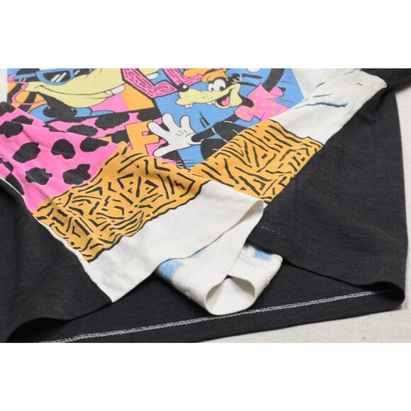 Vintage 90s Goofy Movie Surf T-Shirt Disney Single Stitch Black Size XL - Picture 2 of 8